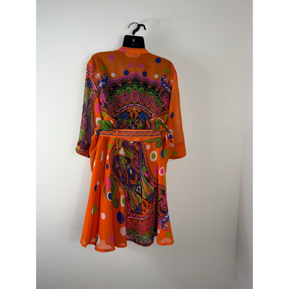 Vintage Masa Mura Orange Polka Dot Paisley Blouse + Skirt Set Farm Rio Vibes - Picture 6 of 10